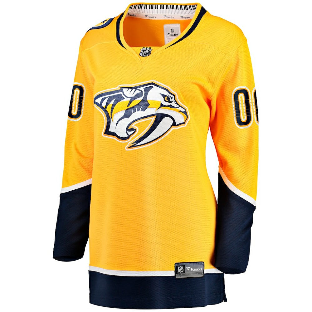 Nashville Predators Fanatics Women's Home Breakaway Custom Jersey - Yellow - NHL 2793378