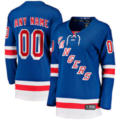 New York Rangers Fanatics Women's Home Breakaway Custom Jersey - Blue - NHL 2793380