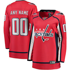 Washington Capitals Fanatics Women's Home Breakaway Custom Jersey - Red - NHL 2793388