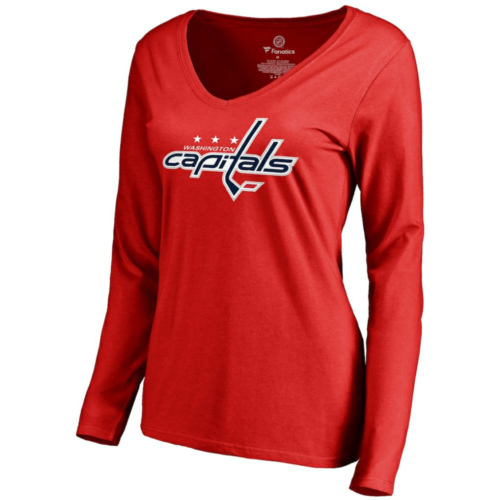 Alexander Ovechkin Washington Capitals Women's Backer V-Neck Long Sleeve T-Shirt - Red - NHL 2793469