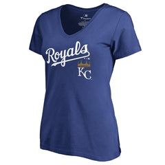 Kansas City Royals Women's Team Lockup T-Shirt - Royal - MLB Discount