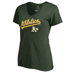 Athletics Women's Team Lockup T-Shirt - Green - MLB Sale
