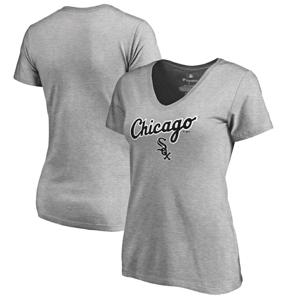 Chicago White Sox Women's Team Lockup T-Shirt - Ash - MLB Lifestyle