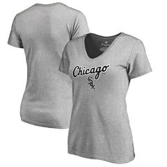 Chicago White Sox Women's Team Lockup T-Shirt - Ash - MLB Lifestyle
