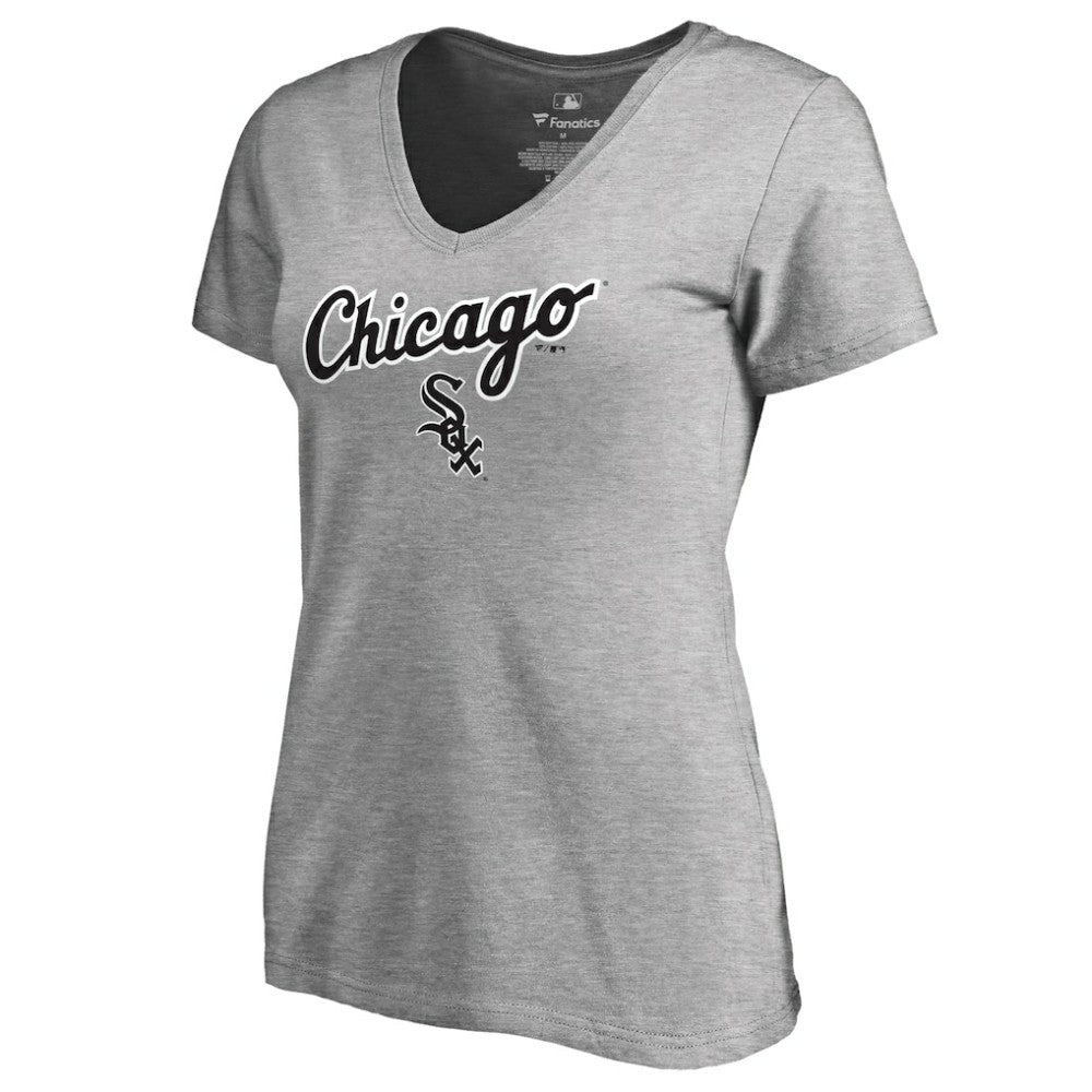 Chicago White Sox Women's Team Lockup T-Shirt - Ash - MLB Lifestyle