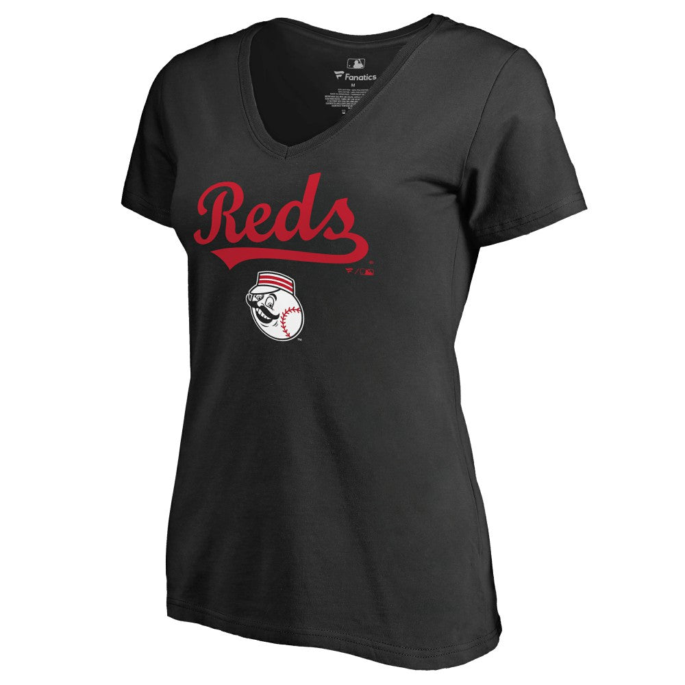 Cincinnati Reds Women's Team Lockup T-Shirt - Black - MLB Online