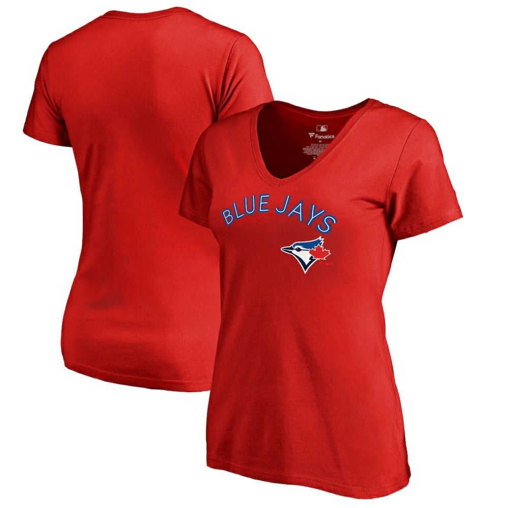 Toronto Blue Jays Women's Team Lockup T-Shirt - Red - MLB on Sale