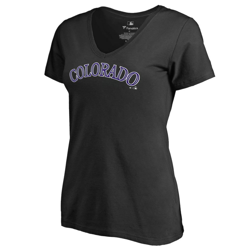 Colorado Rockies Women's Team Wordmark T-Shirt - Black - MLB Lifestyle