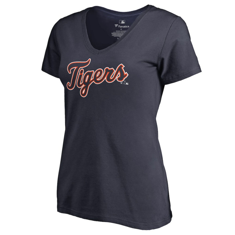 Detroit Tigers Women's Team Wordmark T-Shirt - Navy - MLB Discount