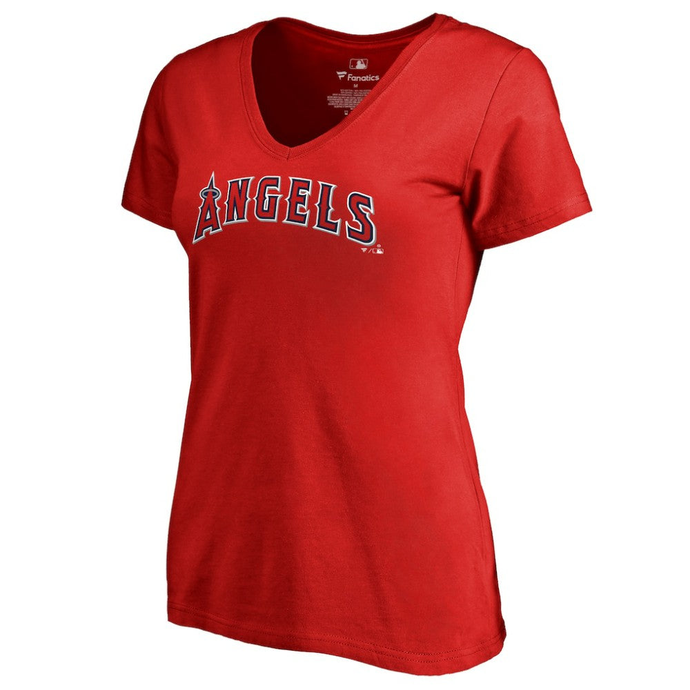 Los Angeles Angels Women's Team Wordmark T-Shirt - Red - MLB Sale