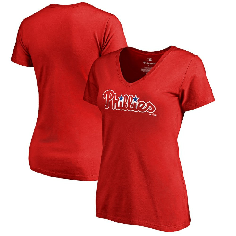 Philadelphia Phillies Women's Team Wordmark T-Shirt - Red - MLB Discount