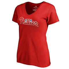 Philadelphia Phillies Women's Team Wordmark T-Shirt - Red - MLB Discount