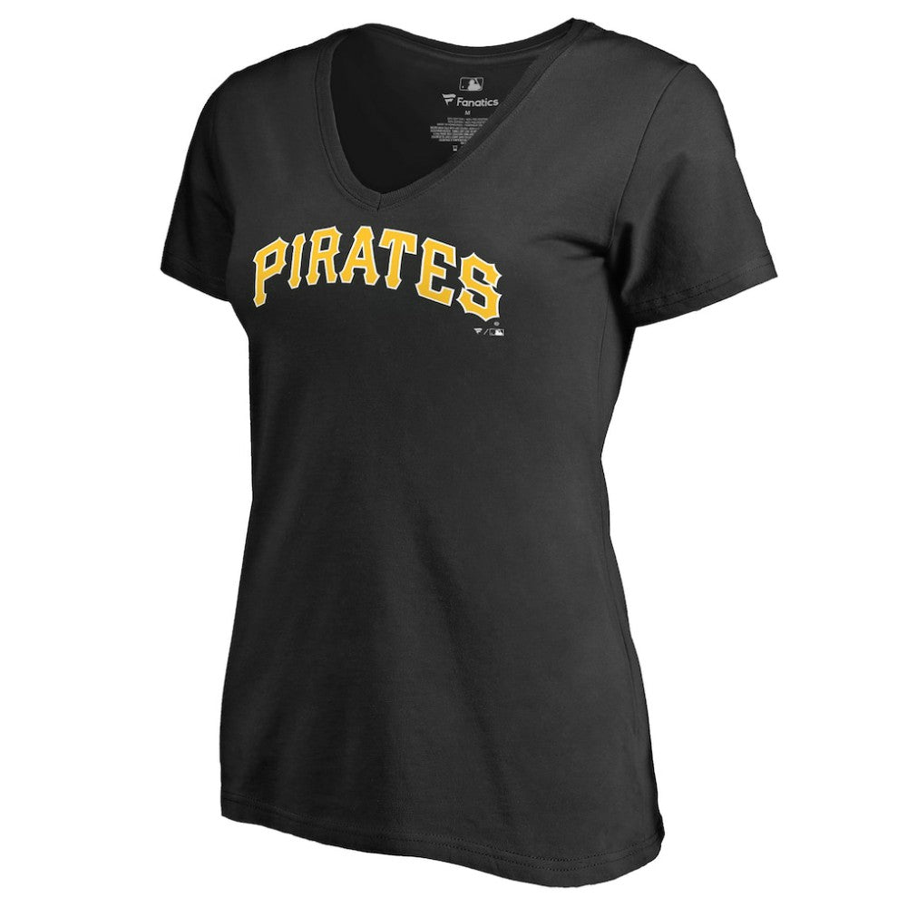Pittsburgh Pirates Women's Team Wordmark T-Shirt - Black - MLB Discount
