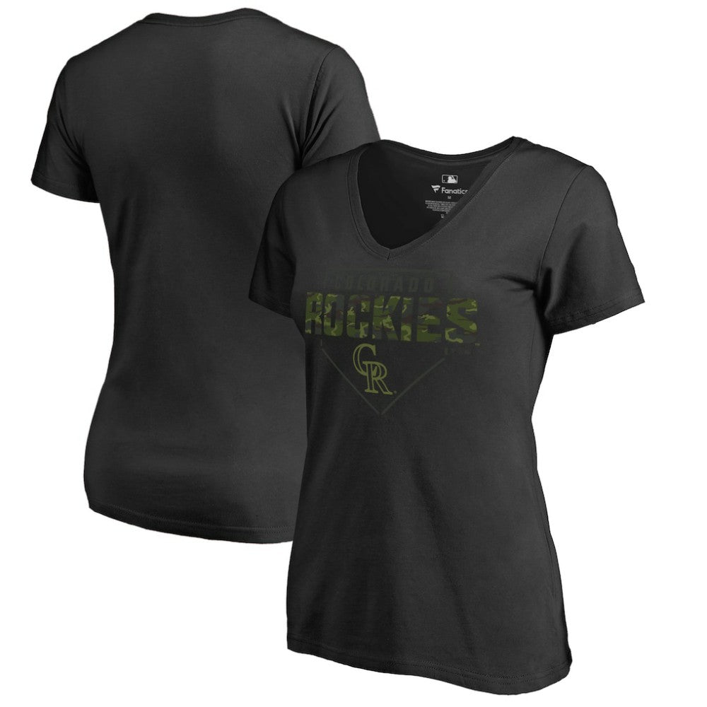 Colorado Rockies Women's Camo T-Shirt - Black - MLB Discount