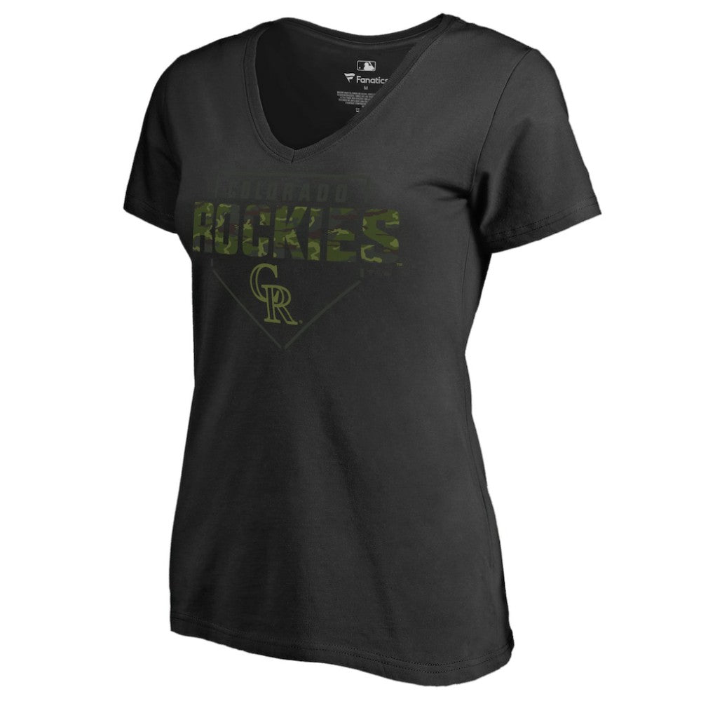 Colorado Rockies Women's Camo T-Shirt - Black - MLB Discount