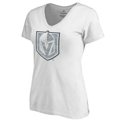 Vegas Golden Knights Women's Whiteout V-Neck T-Shirt - White - NHL 2799839