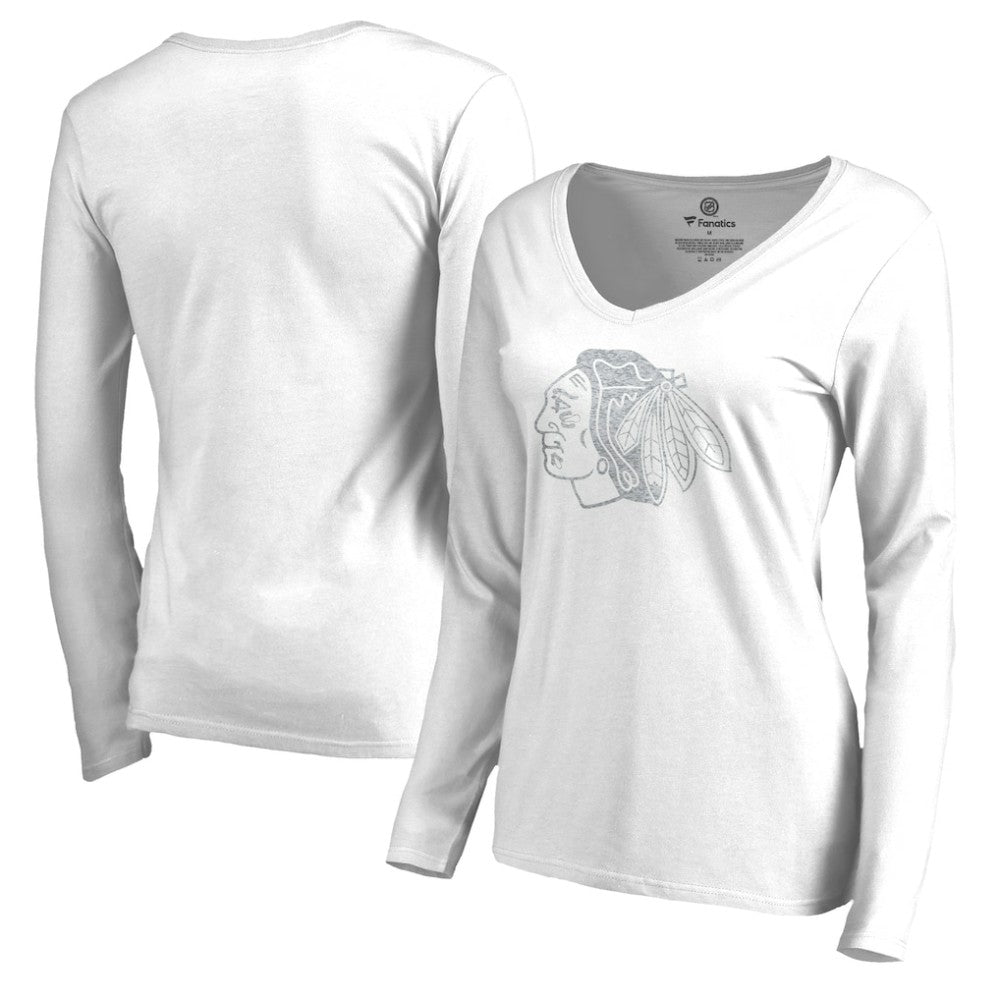 Chicago Blackhawks Women's White Out Long Sleeve T-Shirt - White - NHL 2799840