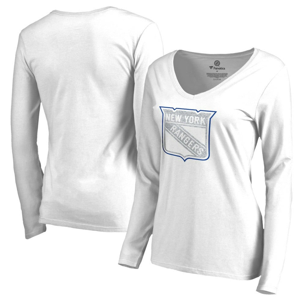 New York Rangers Women's White Out Long Sleeve T-Shirt - White - NHL 2799845