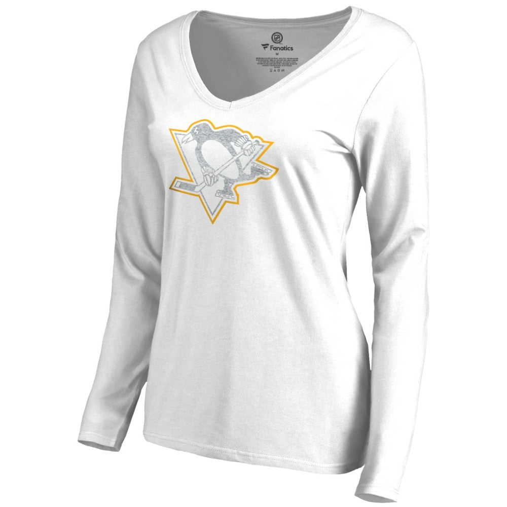 Pittsburgh Penguins Women's White Out Long Sleeve T-Shirt - White - NHL 2799847