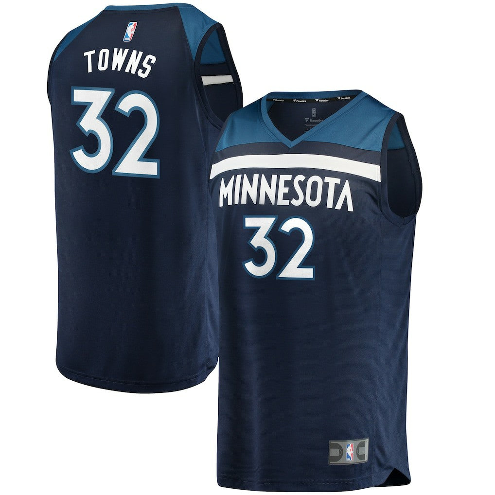 Karl-Anthony Towns Minnesota Timberwolves Fast Break Replica Jersey Navy Icon Edition | Fanatics discount