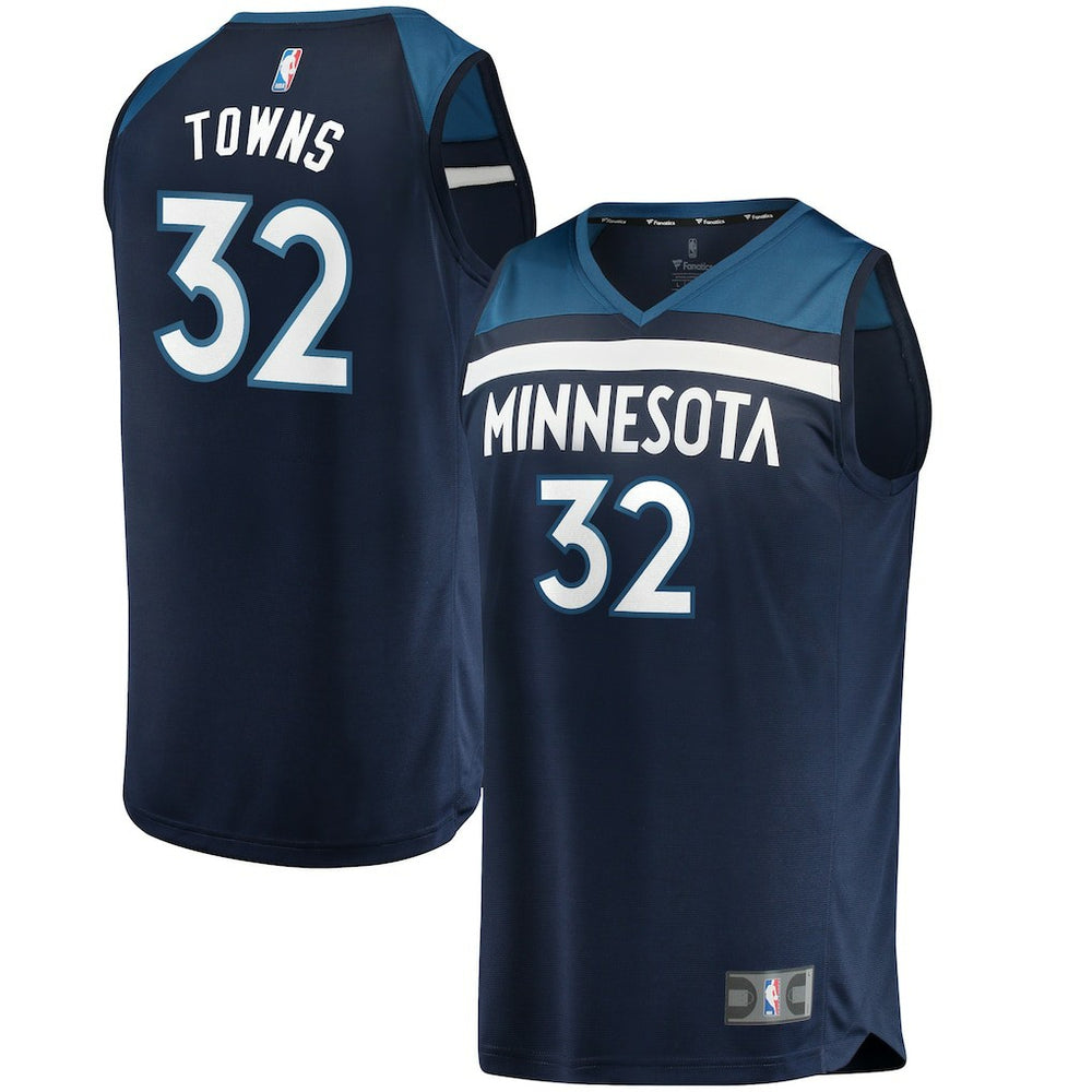 Karl-Anthony Towns Minnesota Timberwolves Fast Break Replica Jersey Navy Icon Edition | Fanatics discount