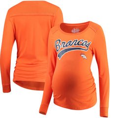 Denver Broncos Touch Women's Maternity Yardline Tri-Blend Top Orange