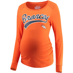 Denver Broncos Touch Women's Maternity Yardline Tri-Blend Top Orange