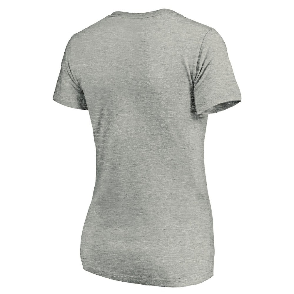 Atlanta Braves Women's Forbes V-Neck T-Shirt - Ash - MLB Discount