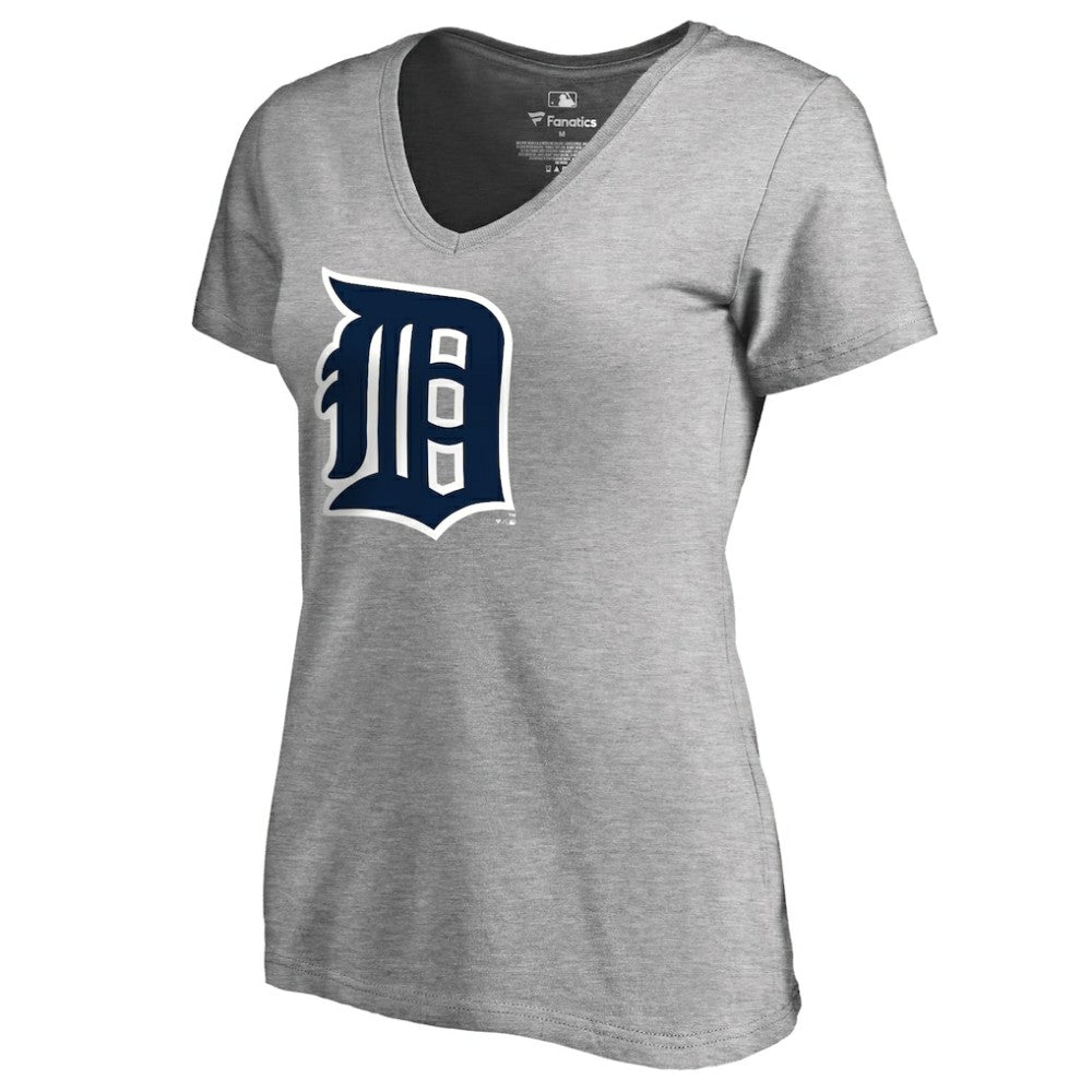 Detroit Tigers Women's Forbes V-Neck T-Shirt - Ash - MLB Discount