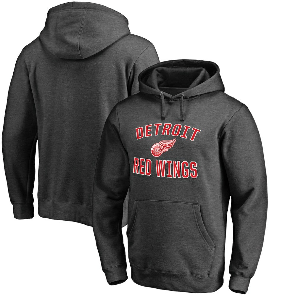 Detroit Red Wings Victory Arch Team Fitted Pullover Hoodie - Heather Charcoal - NHL 2829783
