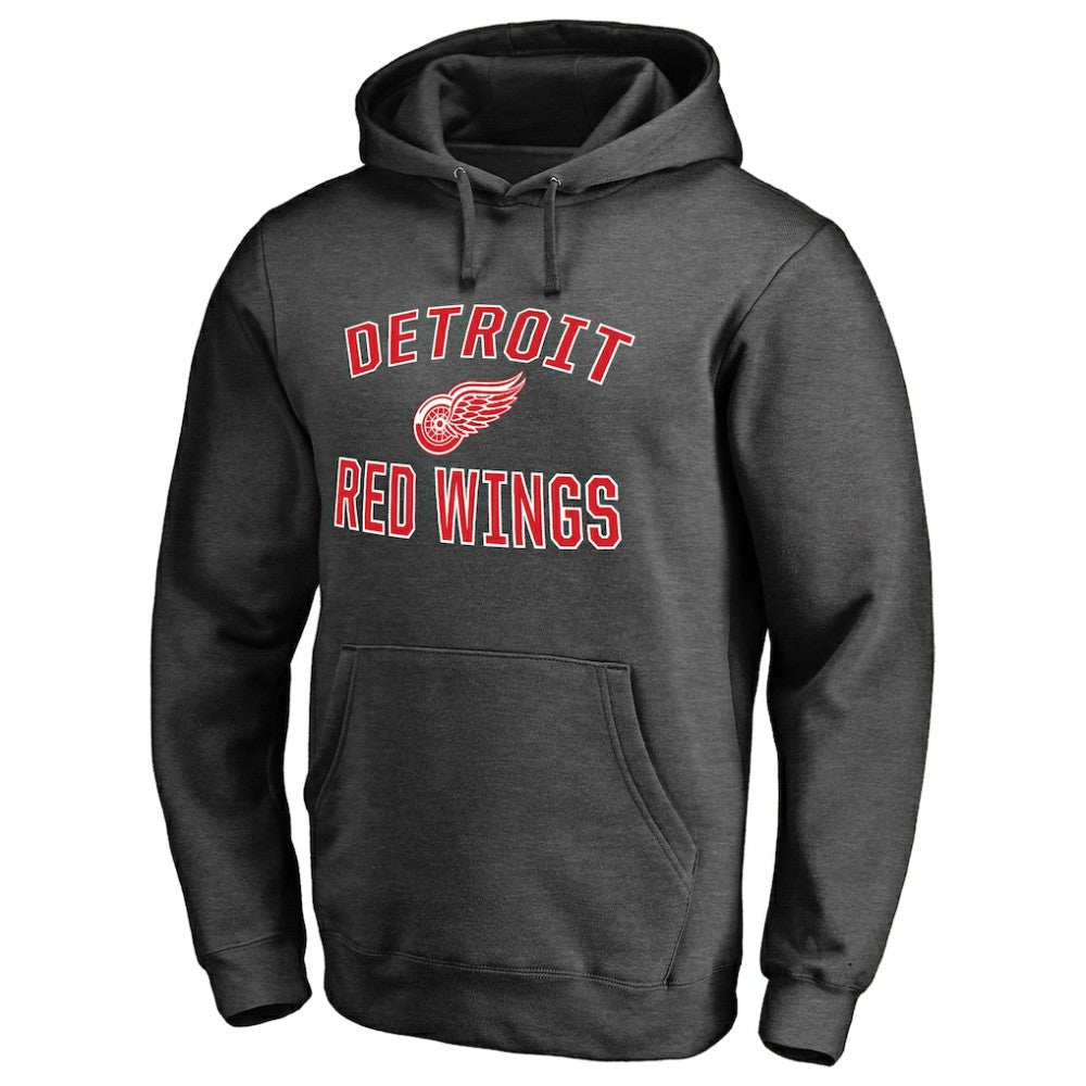 Detroit Red Wings Victory Arch Team Fitted Pullover Hoodie - Heather Charcoal - NHL 2829783