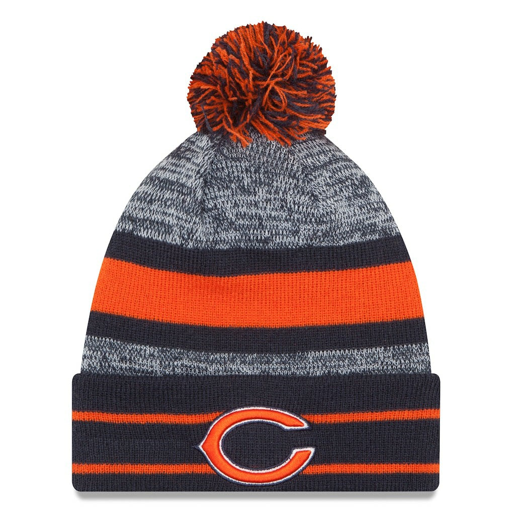 Chicago Bears New Era Team Logo Cuffed Knit Hat with Pom Navy