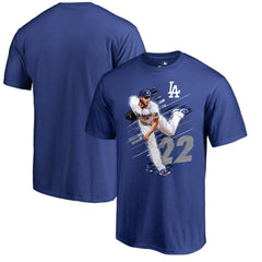 Clayton Kershaw Los Angeles Dodgers Fade Away T-Shirt - Royal - MLB on Sale