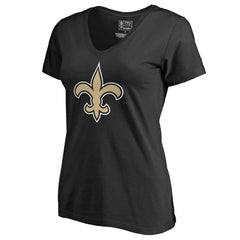 New Orleans Saints Women's Primary Team Logo V-Neck T-Shirt Black