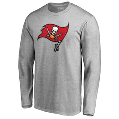 Tampa Bay Buccaneers Primary Logo Long-Sleeve T-Shirt Heathered Gray