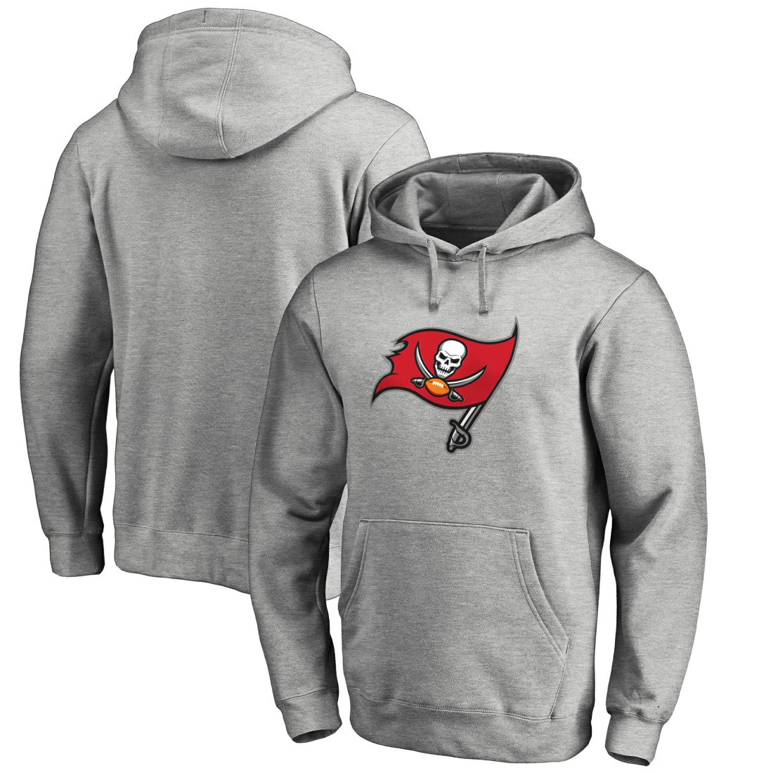 Tampa Bay Buccaneers Primary Logo Pullover Hoodie Heathered Gray