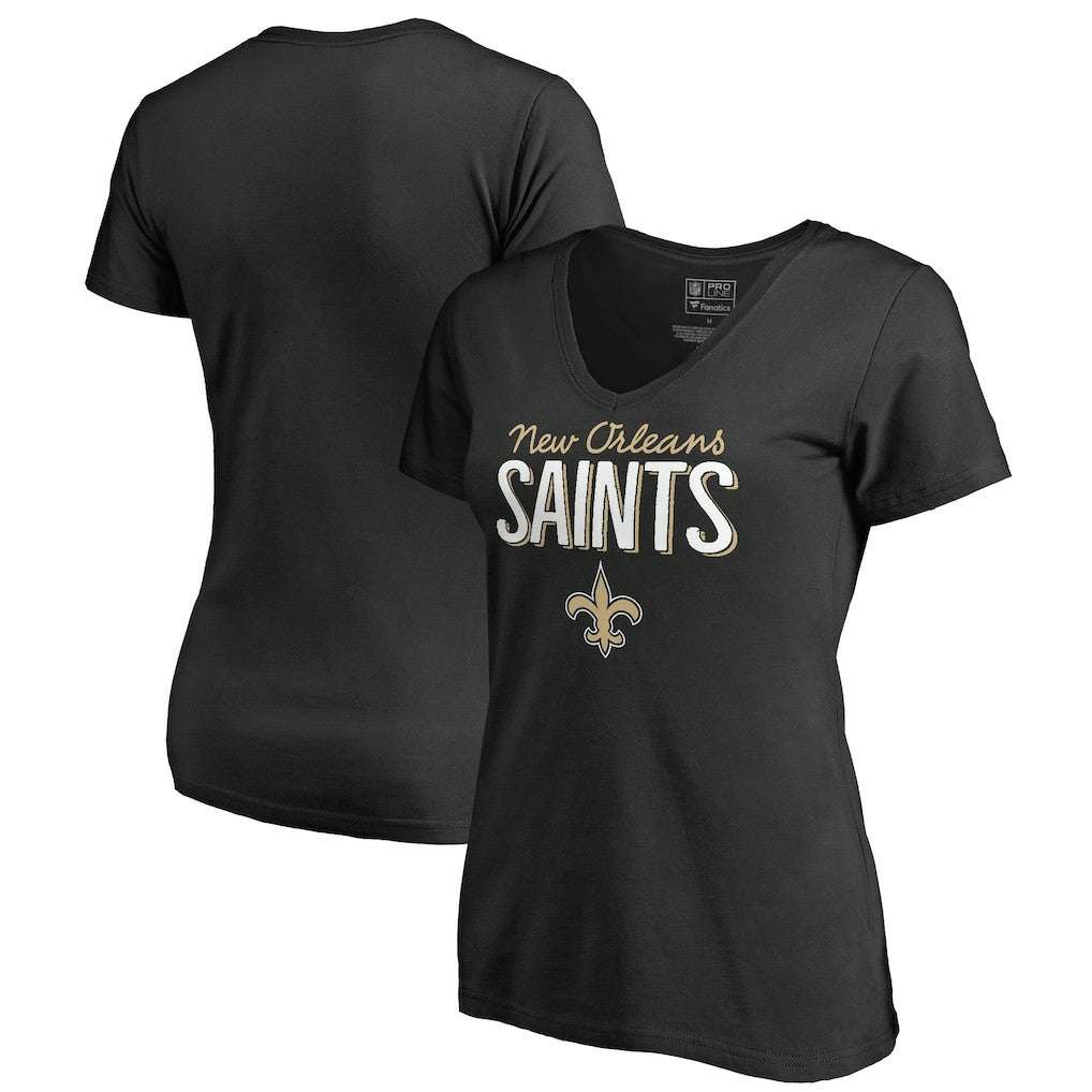 New Orleans Saints Women's Nostalgia T-Shirt Black