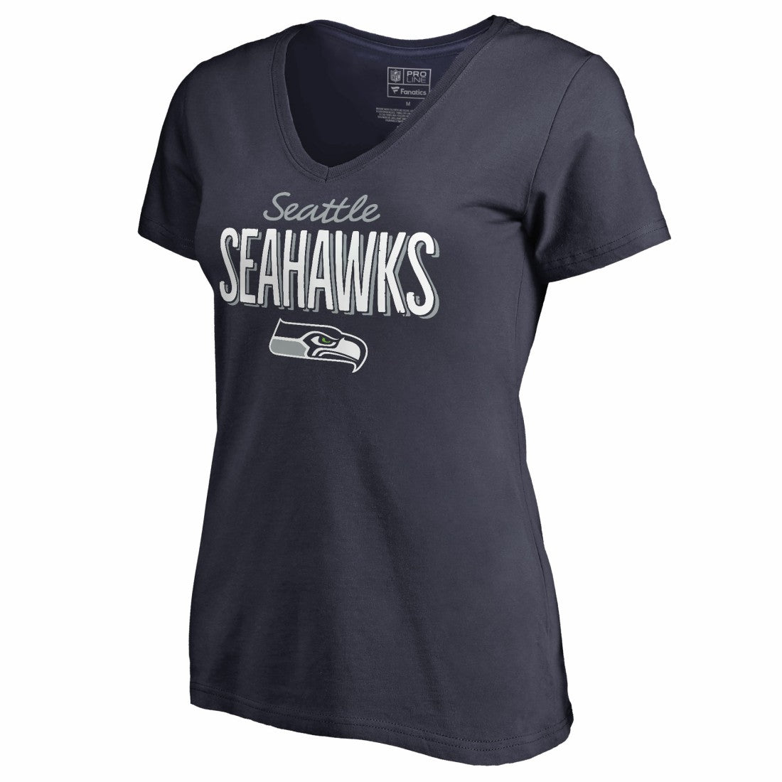 Seattle Seahawks Women's Nostalgia V-Neck T-Shirt Navy