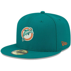 Miami Dolphins New Era Omaha Throwback 59FIFTY Fitted Hat Aqua