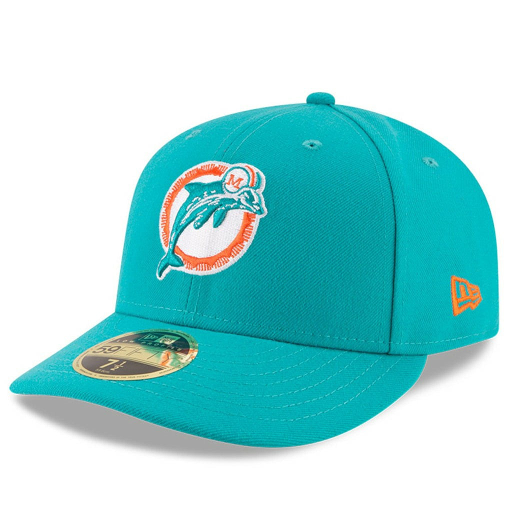 Miami Dolphins New Era Omaha Throwback Low Profile 59FIFTY Fitted Hat Aqua