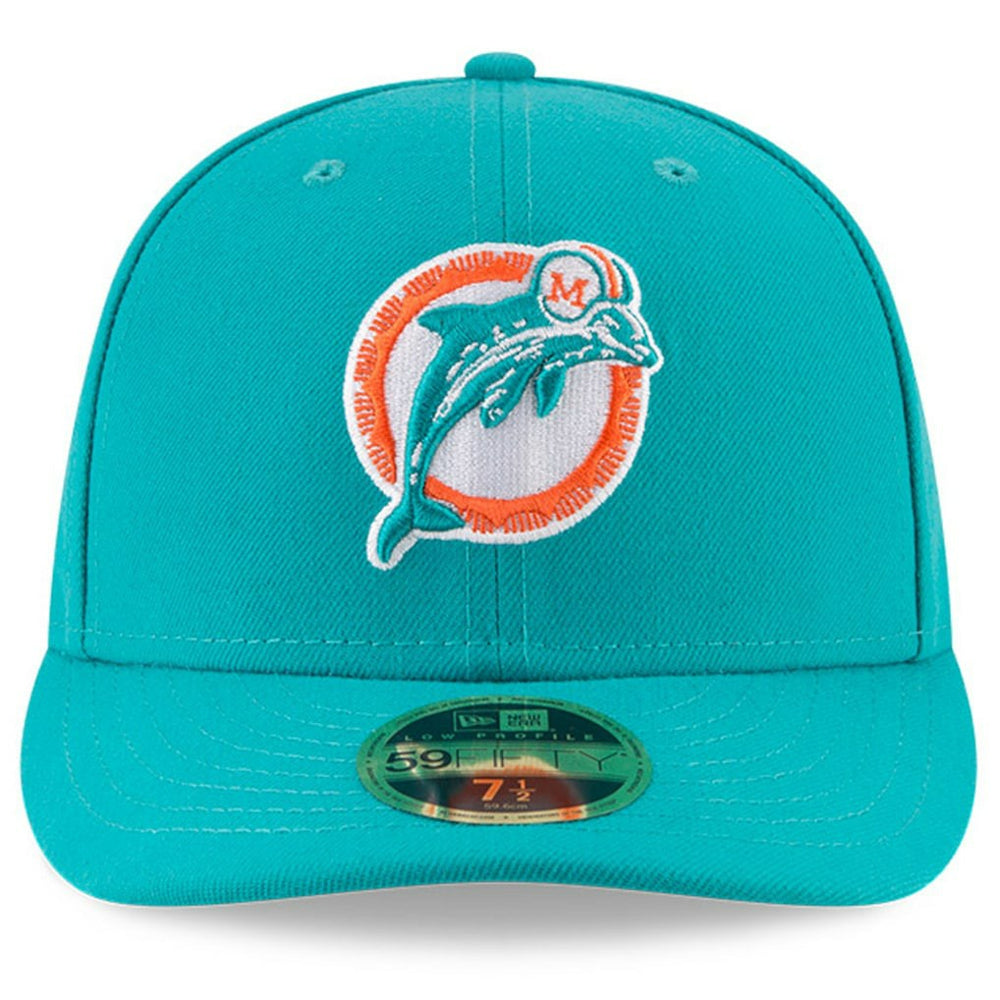 Miami Dolphins New Era Omaha Throwback Low Profile 59FIFTY Fitted Hat Aqua