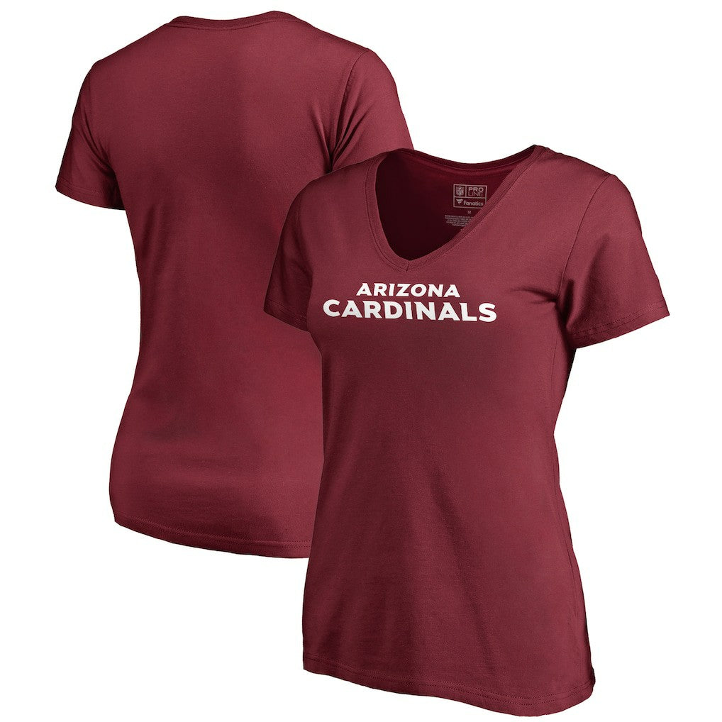 Arizona Cardinals Women's Wordmark V-Neck T-Shirt Cardinal
