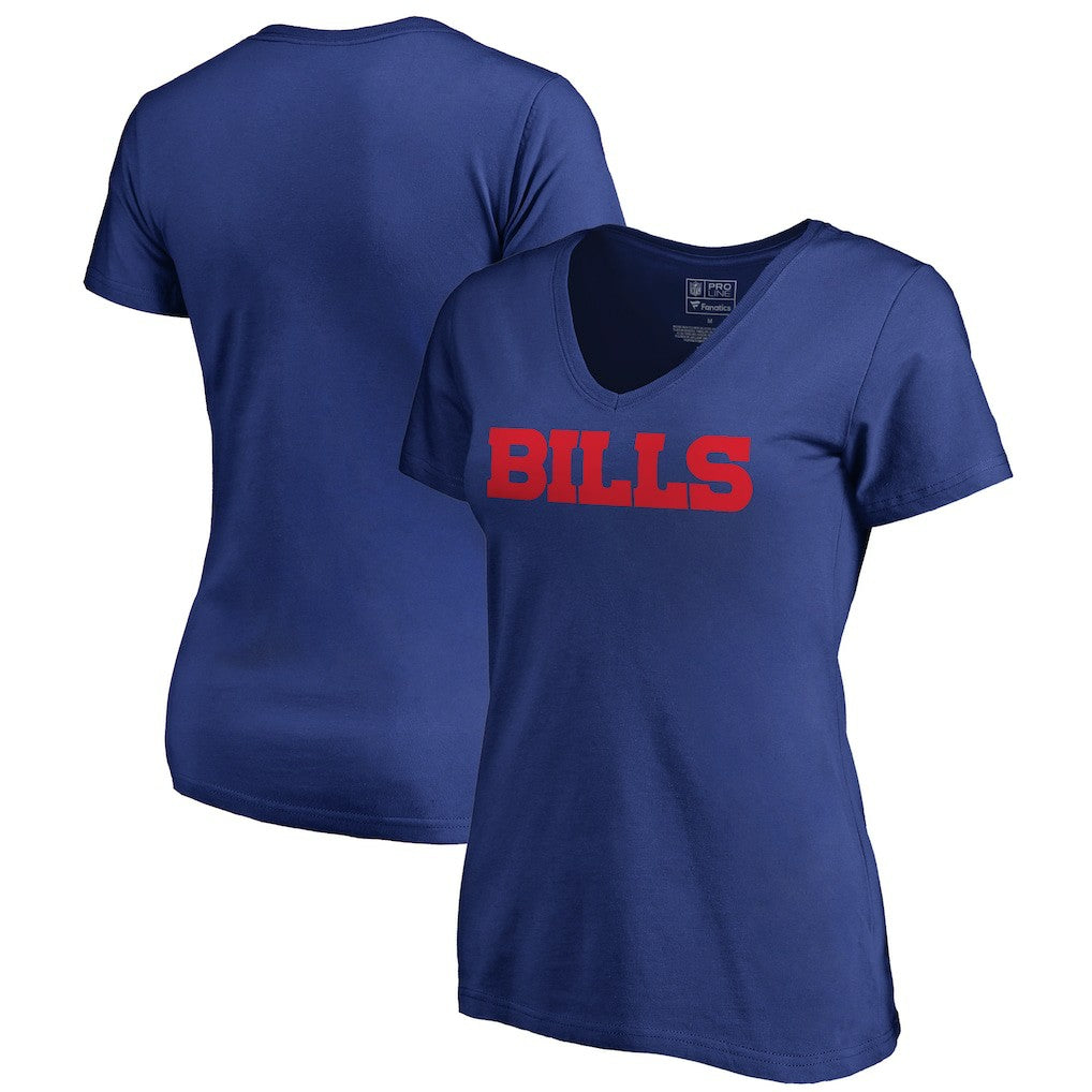 Buffalo Bills Women's Wordmark V-Neck T-Shirt Royal