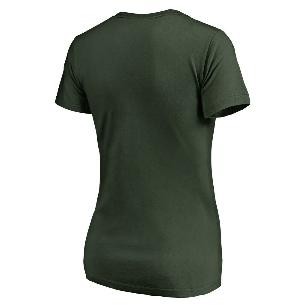 Green Bay Packers Women's Wordmark V-Neck T-Shirt Green