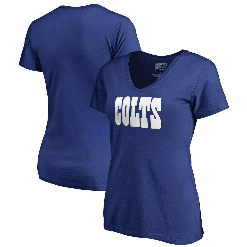 Indianapolis Colts Women's Wordmark V-Neck T-Shirt Royal