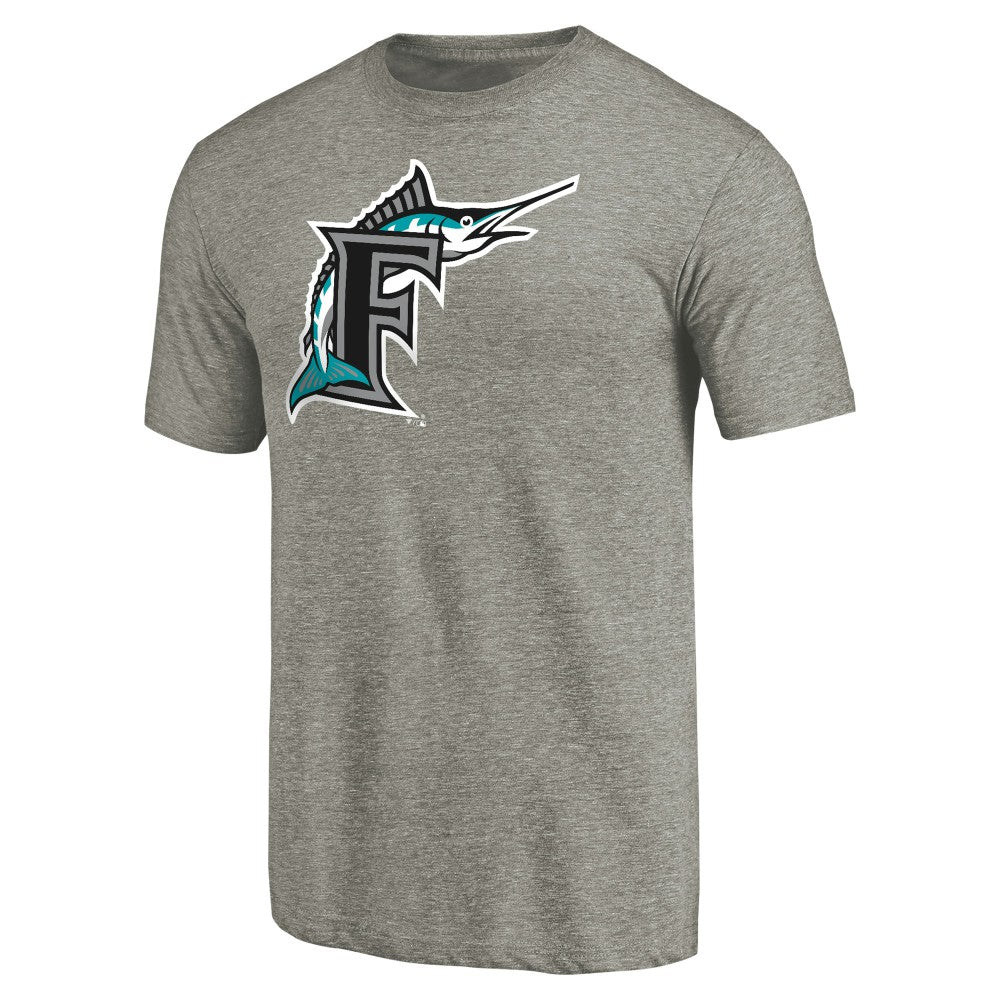 Miami Marlins Cooperstown Collection Forbes Tri-Blend T-Shirt - Ash - MLB Lifestyle