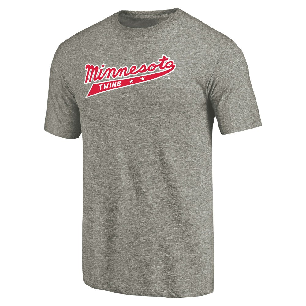 Minnesota Twins Cooperstown Collection Forbes Tri-Blend T-Shirt - Ash - MLB Discount