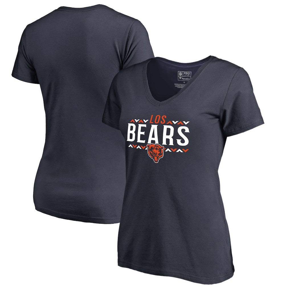 Chicago Bears Women's Arriba V-Neck T-Shirt Navy