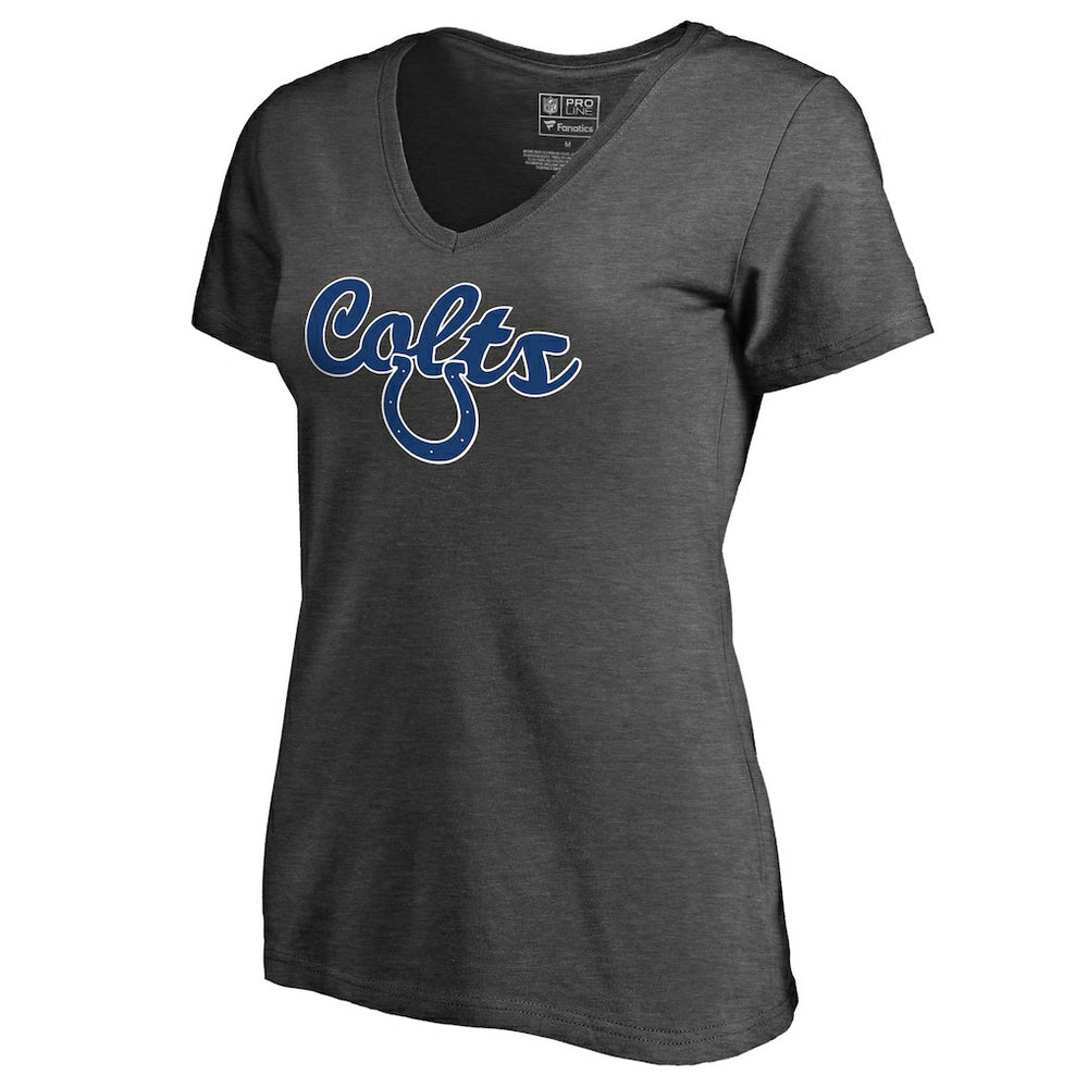 Indianapolis Colts Women's Freehand V-Neck T-Shirt Dark Heathered Gray