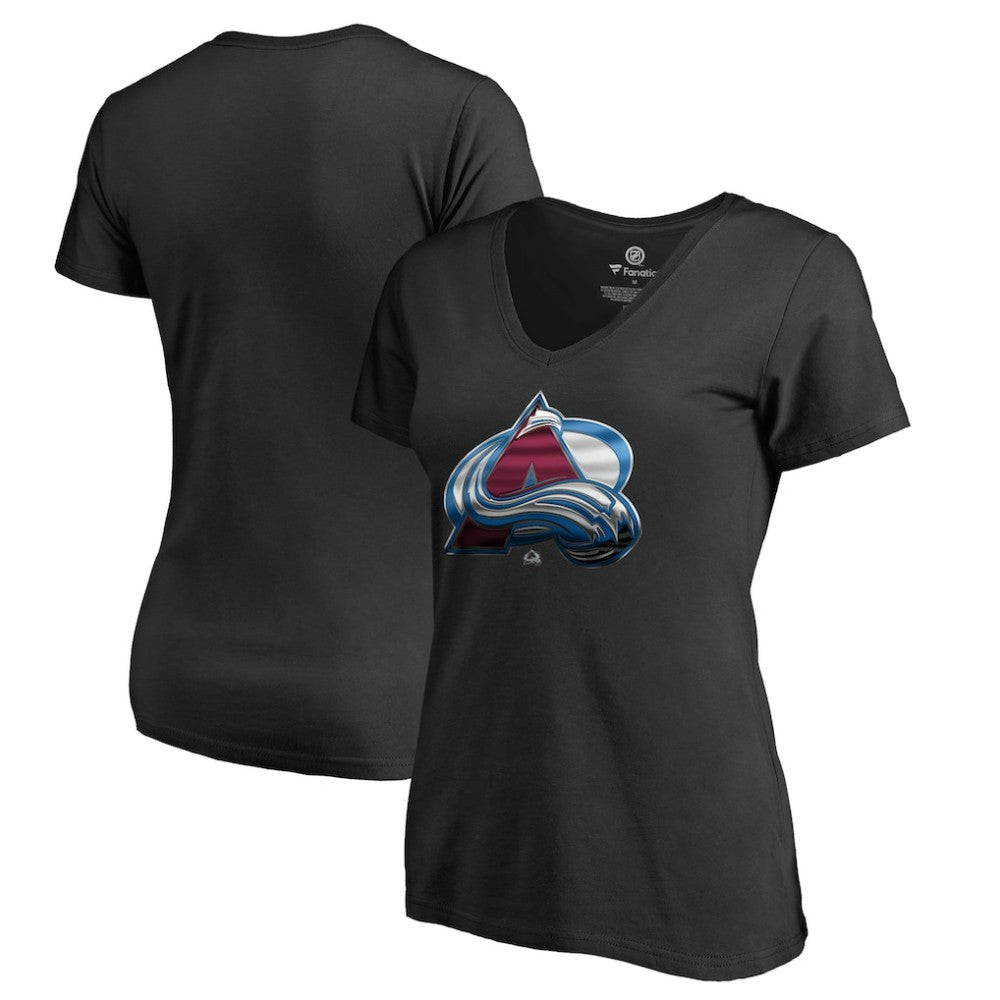 Colorado Avalanche Women's Midnight Mascot V-Neck T-Shirt - Black - NHL 2874595